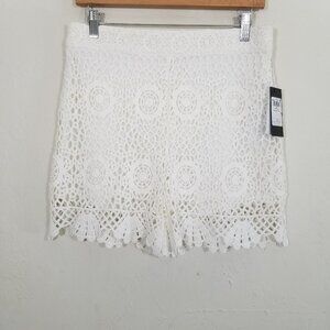 NWT Guess OLISA Crochet Shorts White Size M